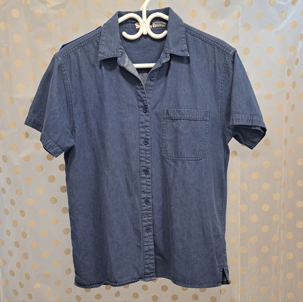 Denim Blue Button-Down Shirt👕